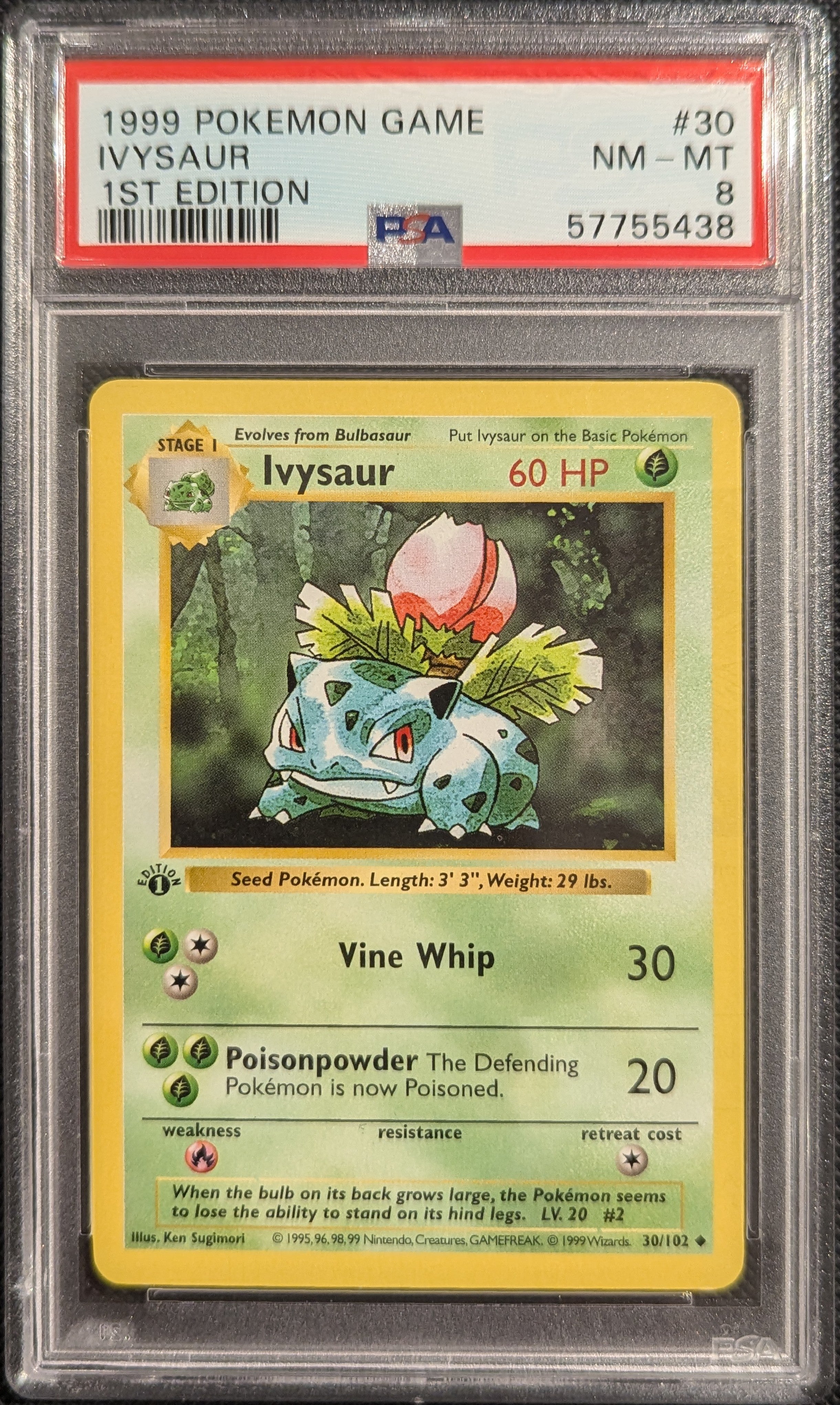 Pokemon TCG Graded Card: 1999 Ivysaur 1st Edition English #030 PSA