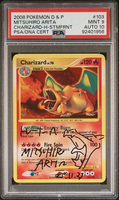 Pokemon TCG Graded Card: 2008 Mitsuhiro Signed Charizard #103 English Vancity CJ Trading Cards Pokemon TCG Graded Card: 2008 Mitsuhiro Signed Charizard #103 English Vancity CJ Trading Cards