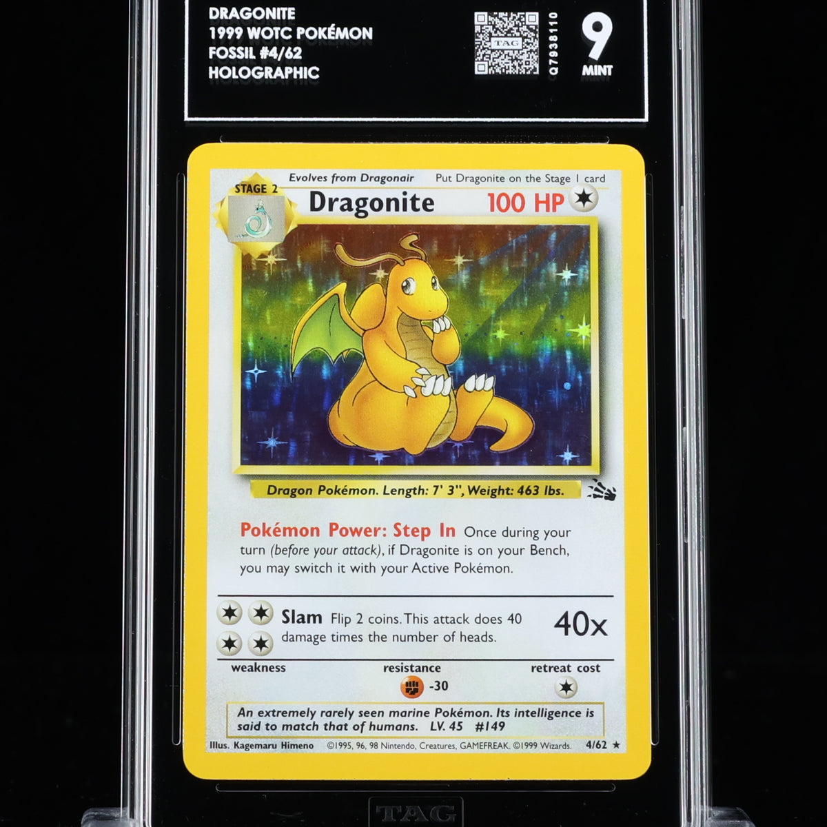 1999 dragonite pokemon card [SOLD] Pokemon TCG Graded Card: 1999 Dragonite English #004 TAG[X] 9 –  Vancity CJ Trading Cards
