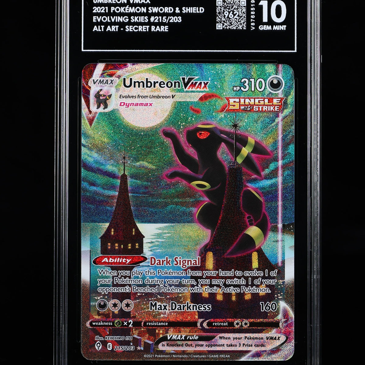 pokemon tcg evolving skies 095 203 umbreon vmax card SOLD] Pokemon TCG Graded Card: 2021 Umbreon VMAX English #215 TAG[S] –  Vancity CJ Trading Cards