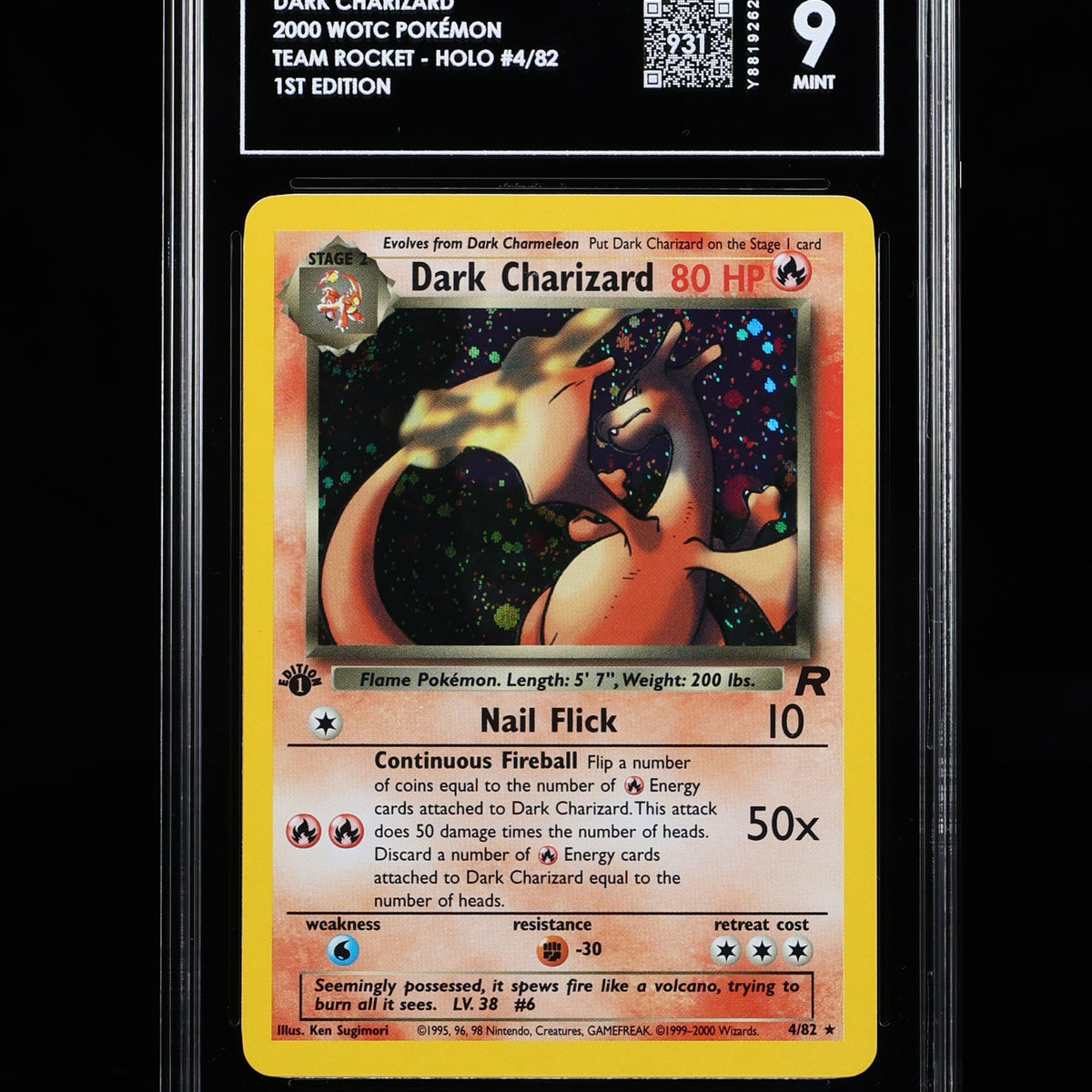 SOLD] Pokemon TCG Graded Card: 2000 Dark Charizard [1st Edition] Engl   Vancity CJ Trading Cards