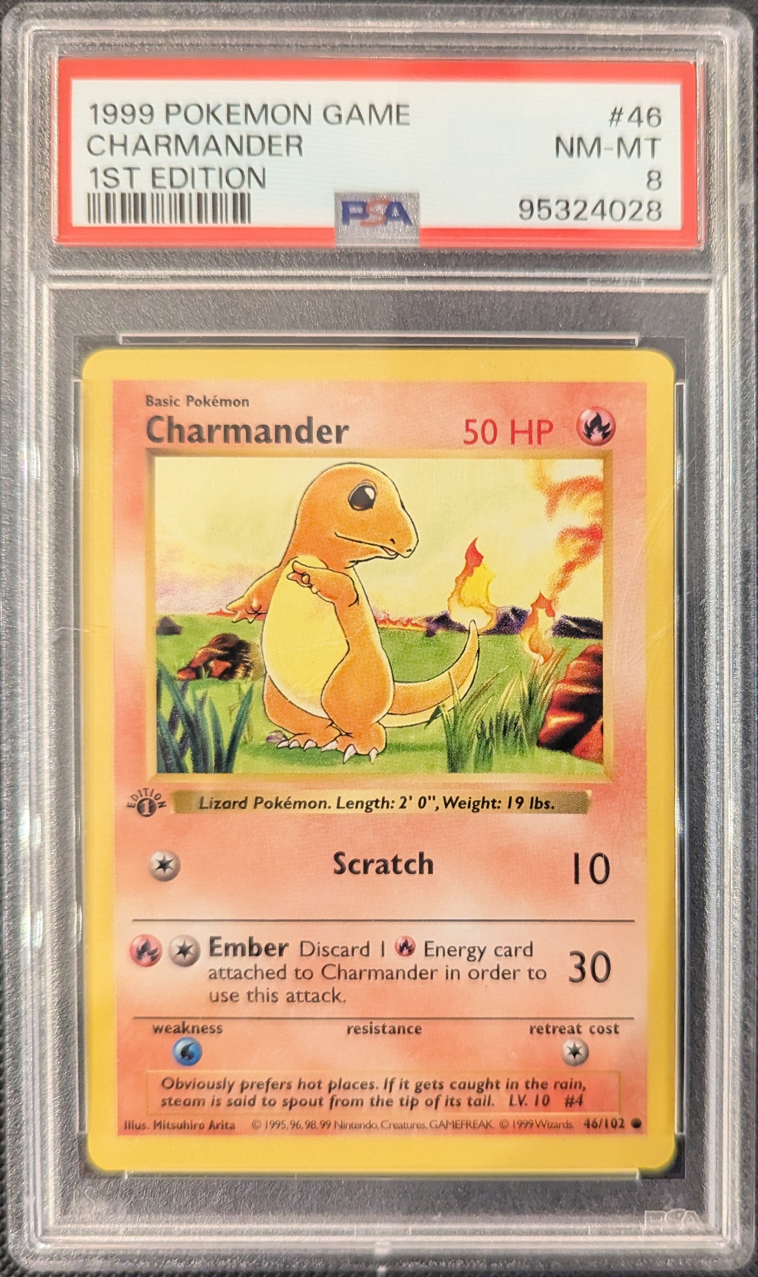 Pokemon TCG Graded Card: 1999 Charmander 1st Edition #46