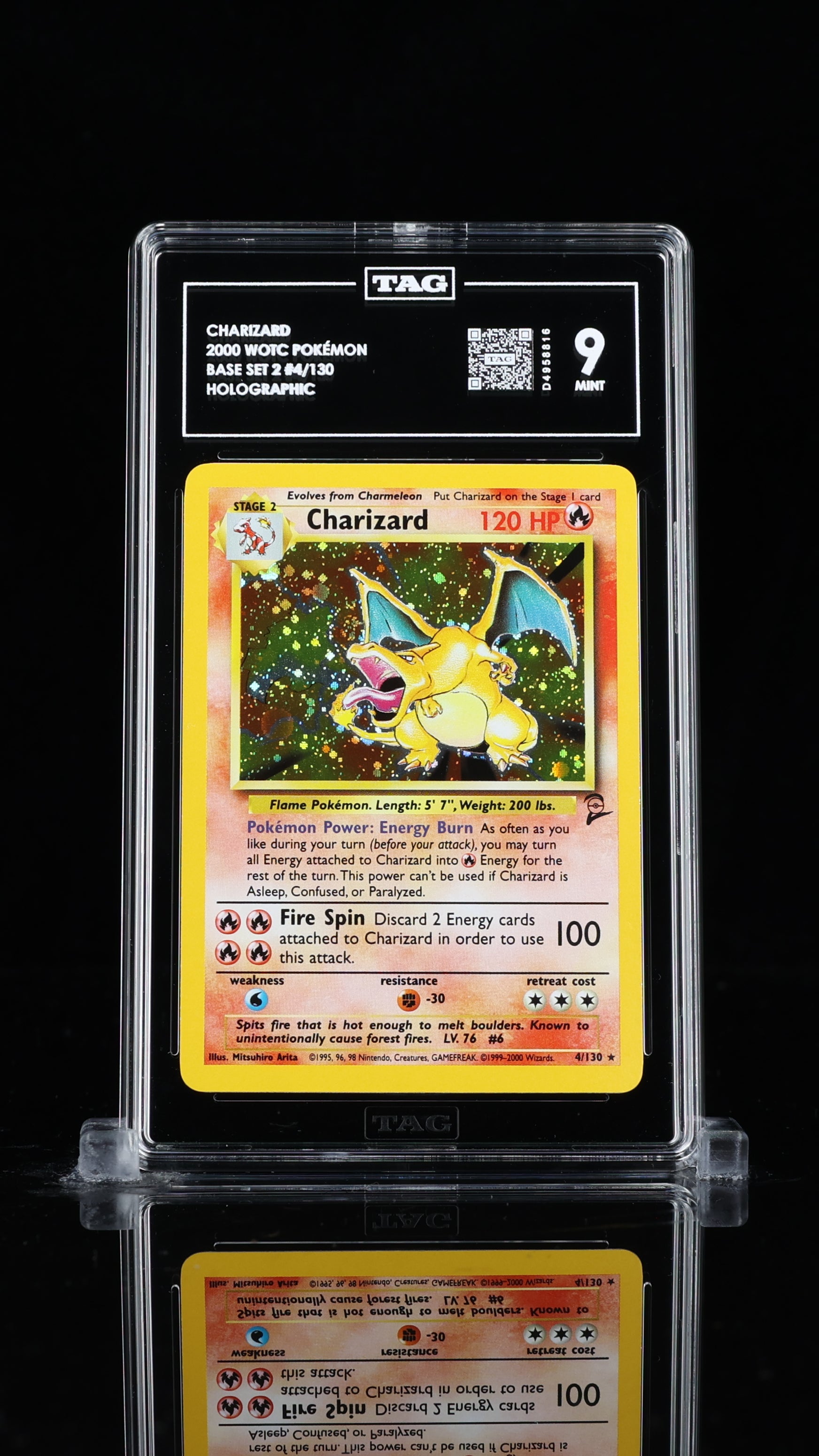 SOLD] Pokemon TCG Graded Card: 1999 Charizard [Base Set 2] English