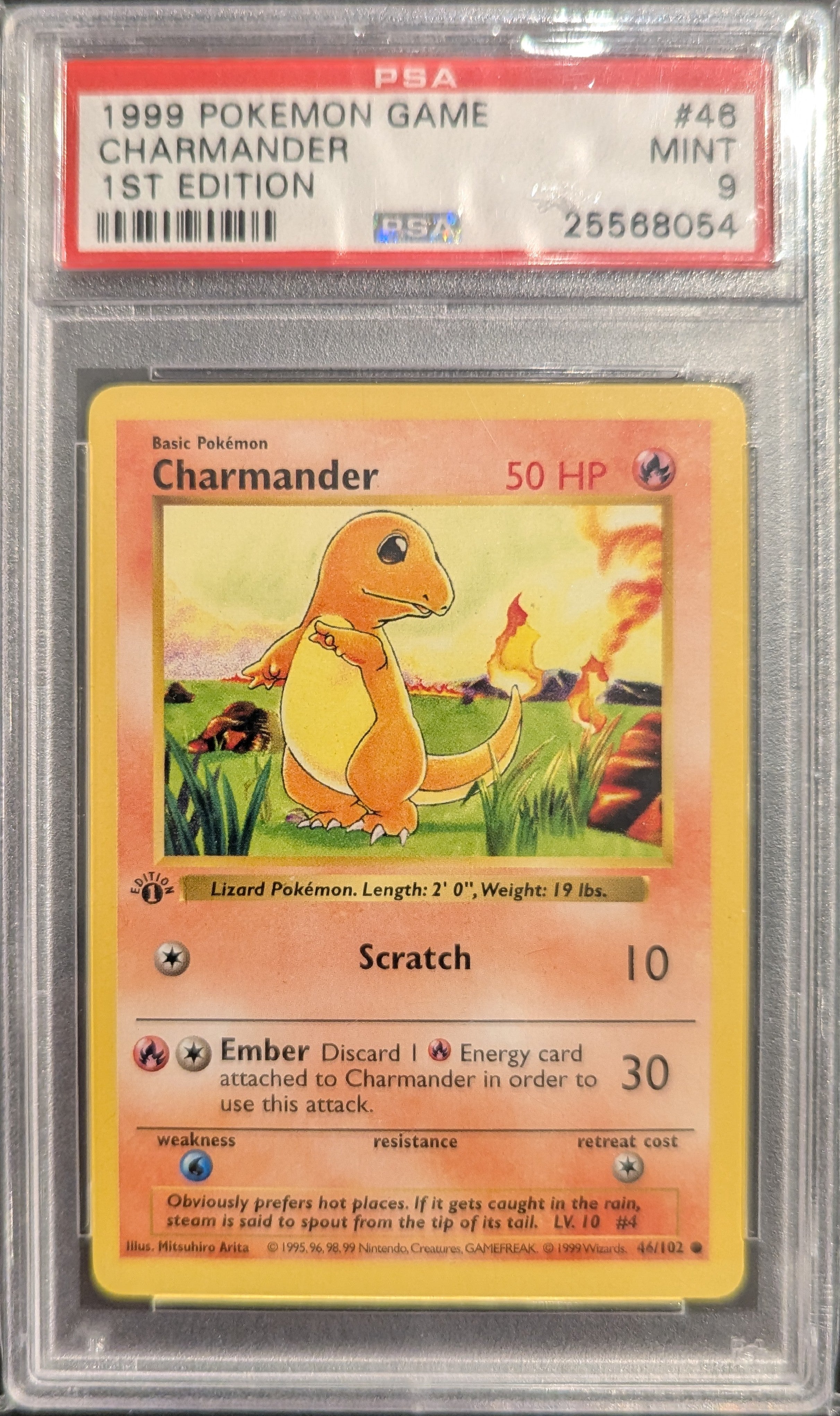 Pokemon TCG Graded Card: 1999 Charmander 1st Edition #46 English
