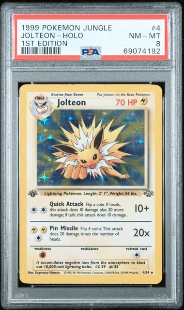 Pokemon TCG Graded Card: 1999 Jolteon (1st Edition) #004 PSA 8