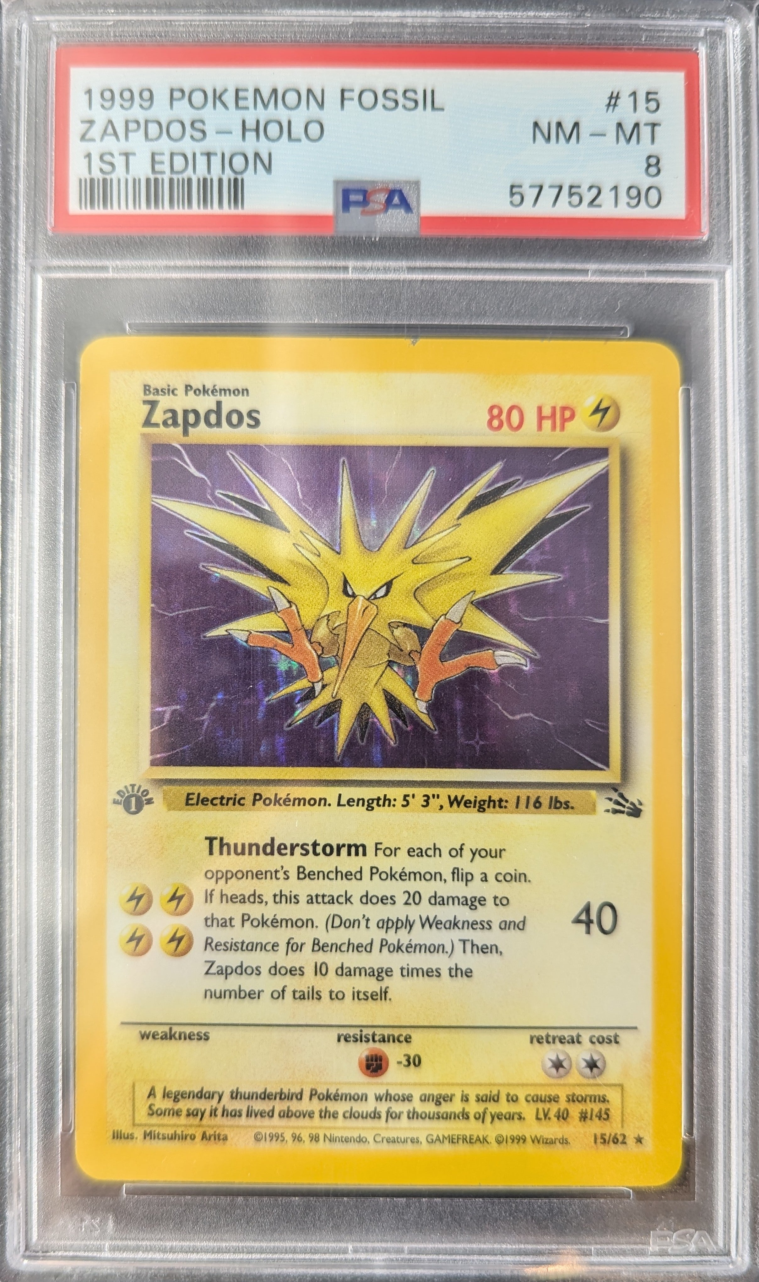 【PSA 8】ポケモンカードダス サンダー Zapdos Carddass PSA 8】ポケモンカードダス サンダー Zapdos Carddass PSA 8