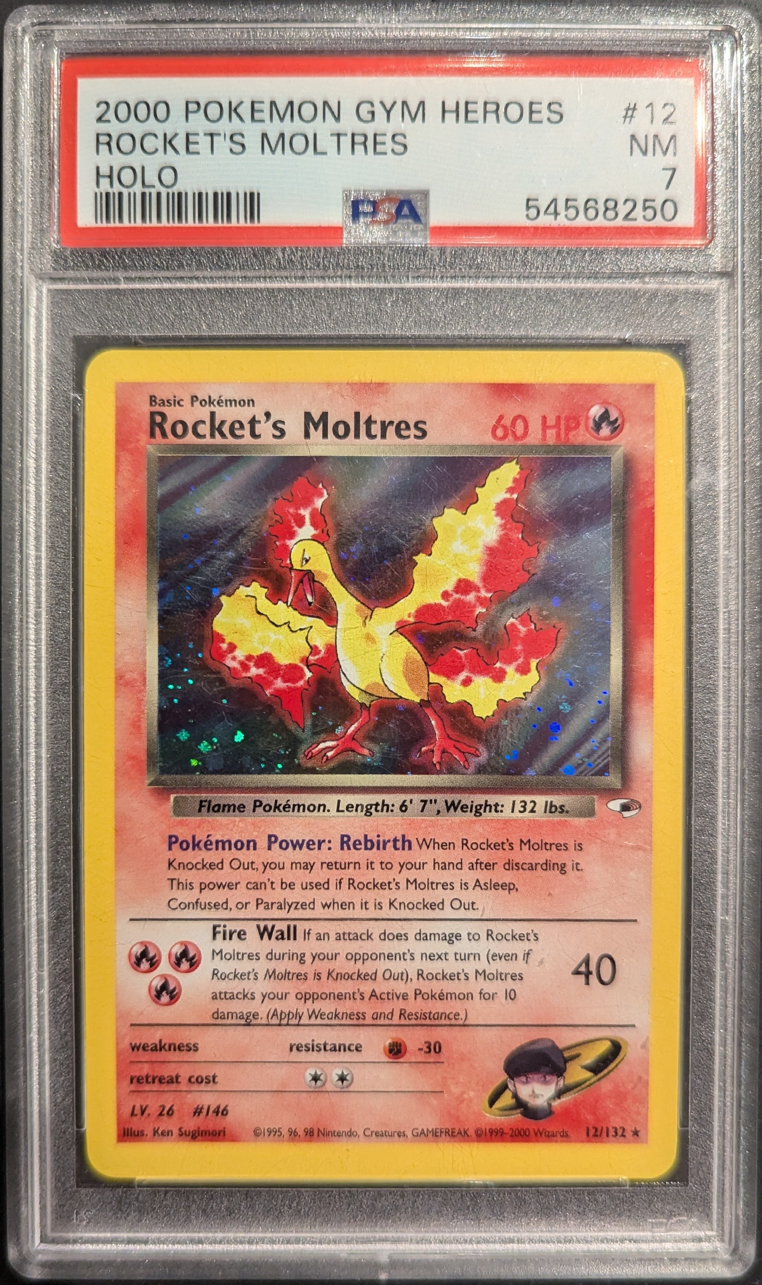 Pokemon TCG Graded Card: 2000 Rocket's Moltres #012 English PSA 7