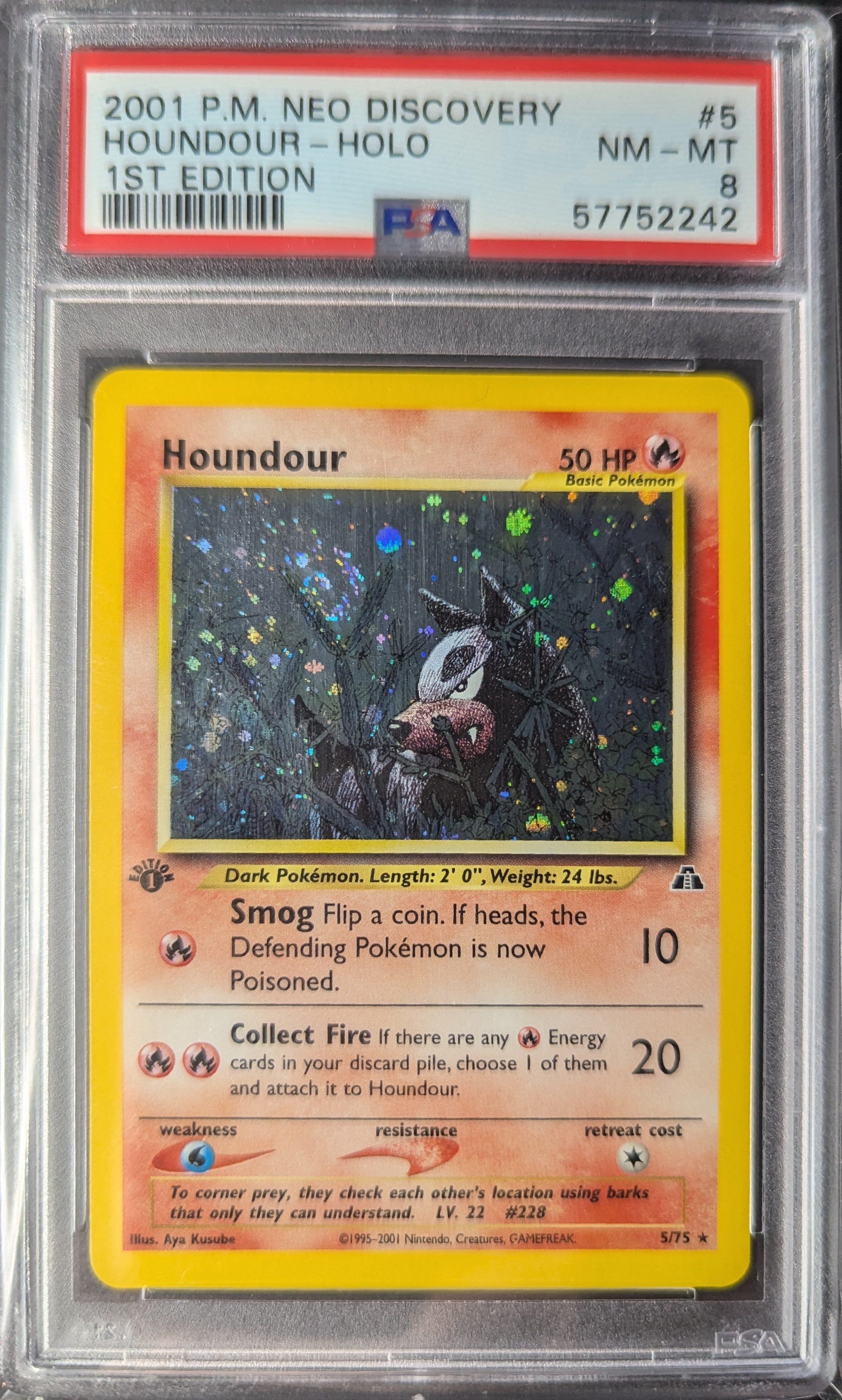 Pokemon TCG Graded Card: 2001 Houndour 1st Edition #005 English