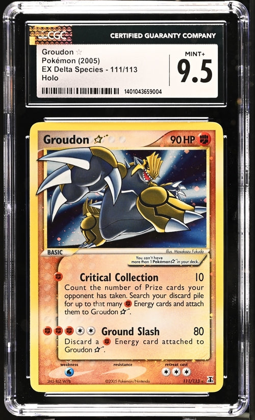 SOLD] Pokemon TCG Graded Card: 2005 Gold Star Groudon English CGC