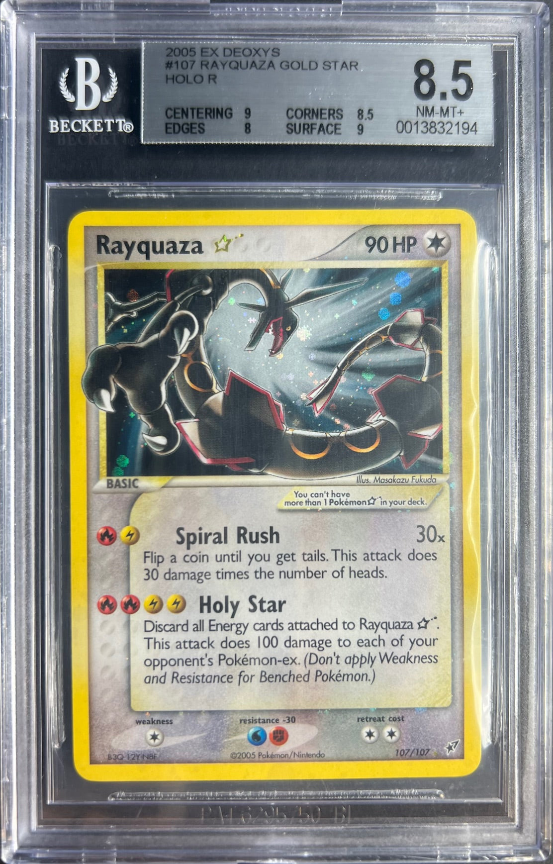 Pokemon TCG Graded Card: 2005 Gold Star Rayquaza English Pokemon TCG Graded Card: 2005 Gold Star Rayquaza English
