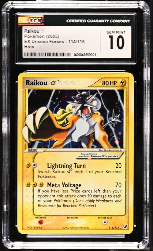 SOLD] Pokemon TCG Graded Card: 2005 Gold Star Raikou English CGC