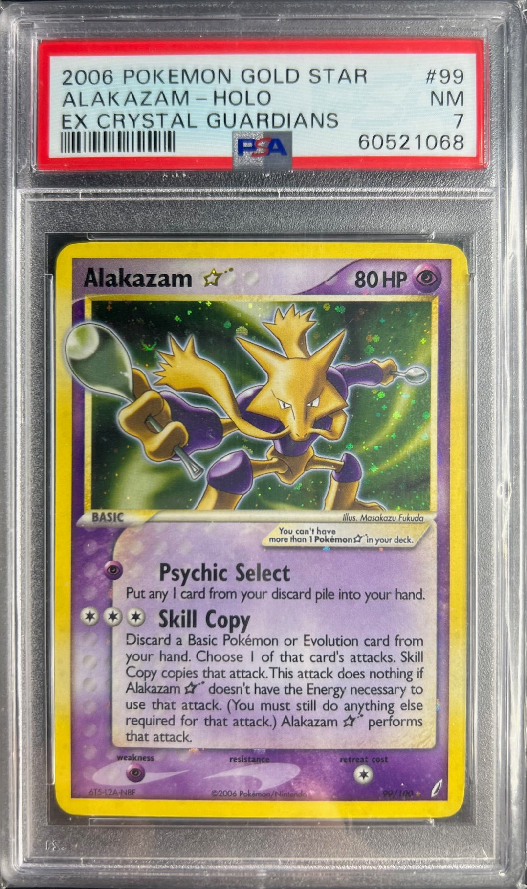SOLD] Pokemon TCG Graded Card: 2006 Gold Star Alakazam English