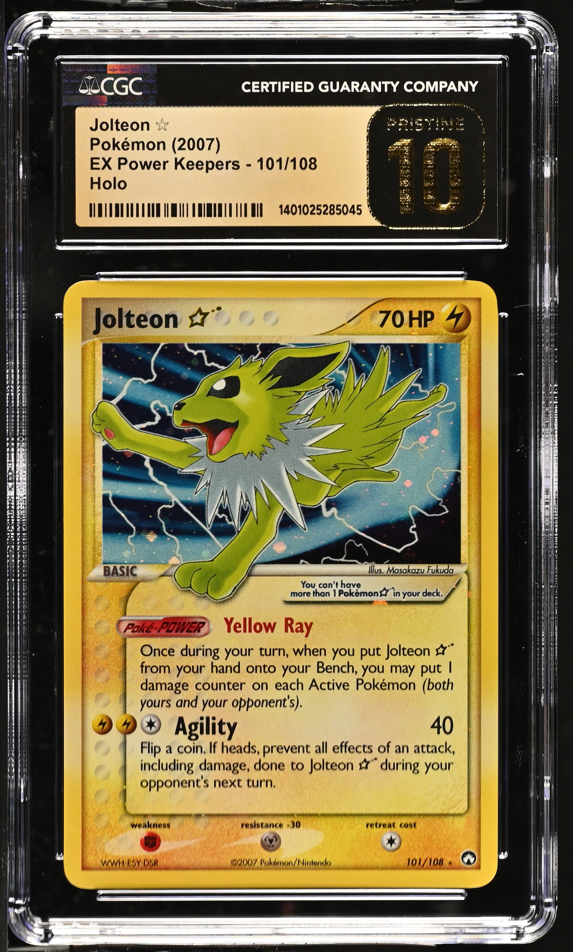 Pokemon TCG Graded Card: 2007 Gold Star Jolteon #101 CGC 10