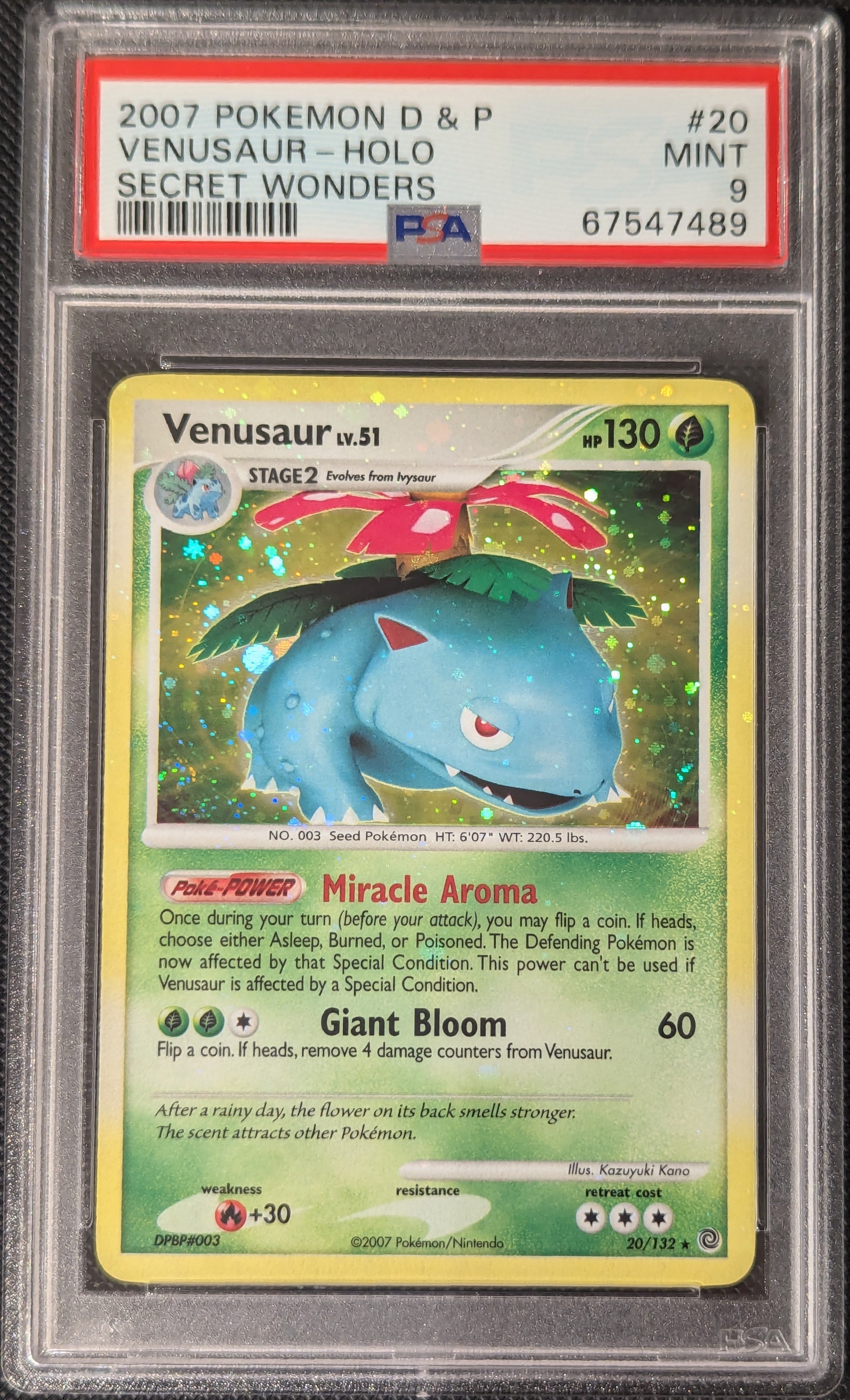 SOLD] Pokemon TCG Graded Card: 2007 Venusaur English #020 PSA 9