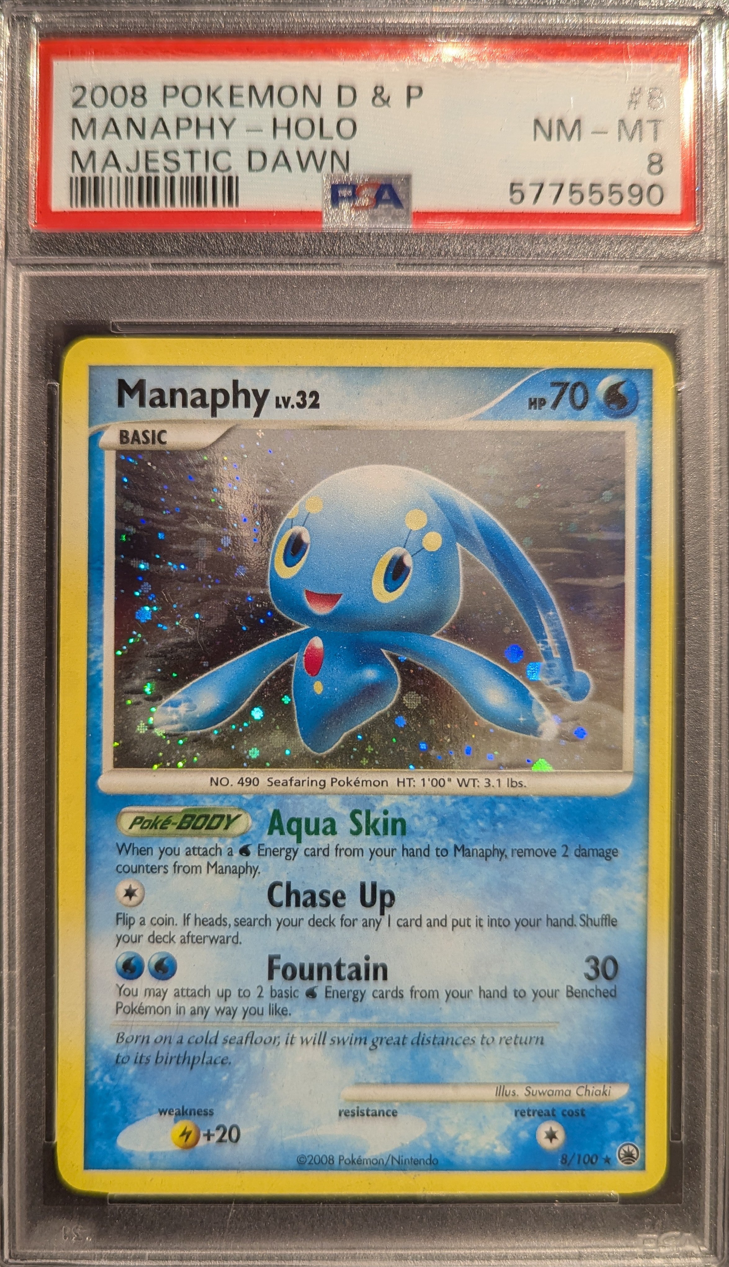 SOLD] Pokemon TCG Graded Card: 2008 Manaphy English #008 PSA 8
