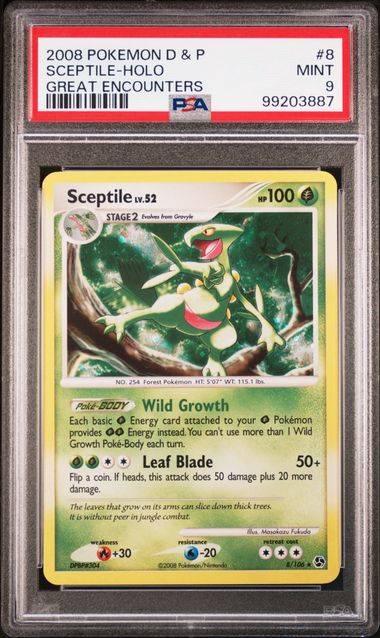 Pokemon TCG Graded Card: 2008 Sceptile English #008 PSA 9
