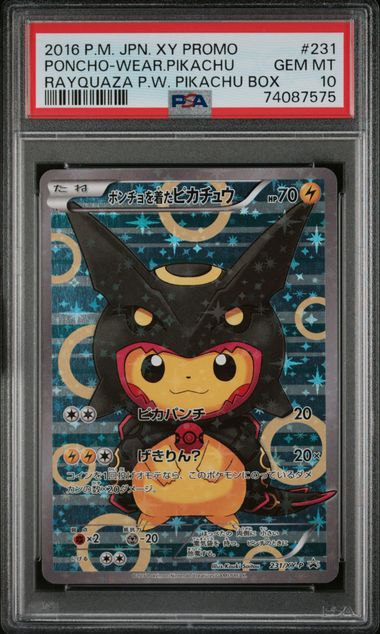 SOLD] Pokemon TCG Graded Card: 2016 Rayquaza Poncho Pikachu #231