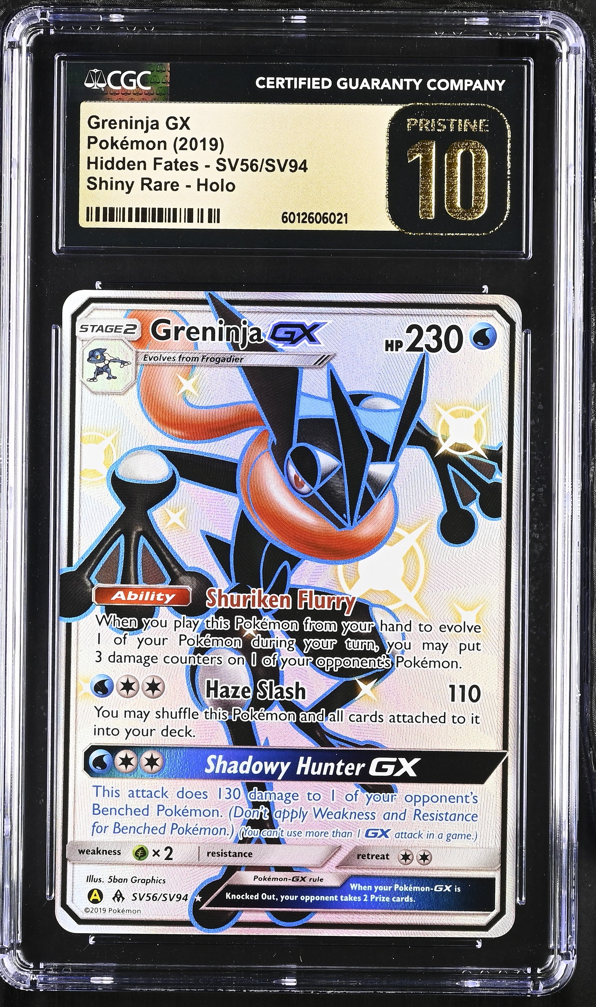 SOLD] Pokemon TCG Graded Card: 2019 Greninja GX SV56/SV94 CGC 10