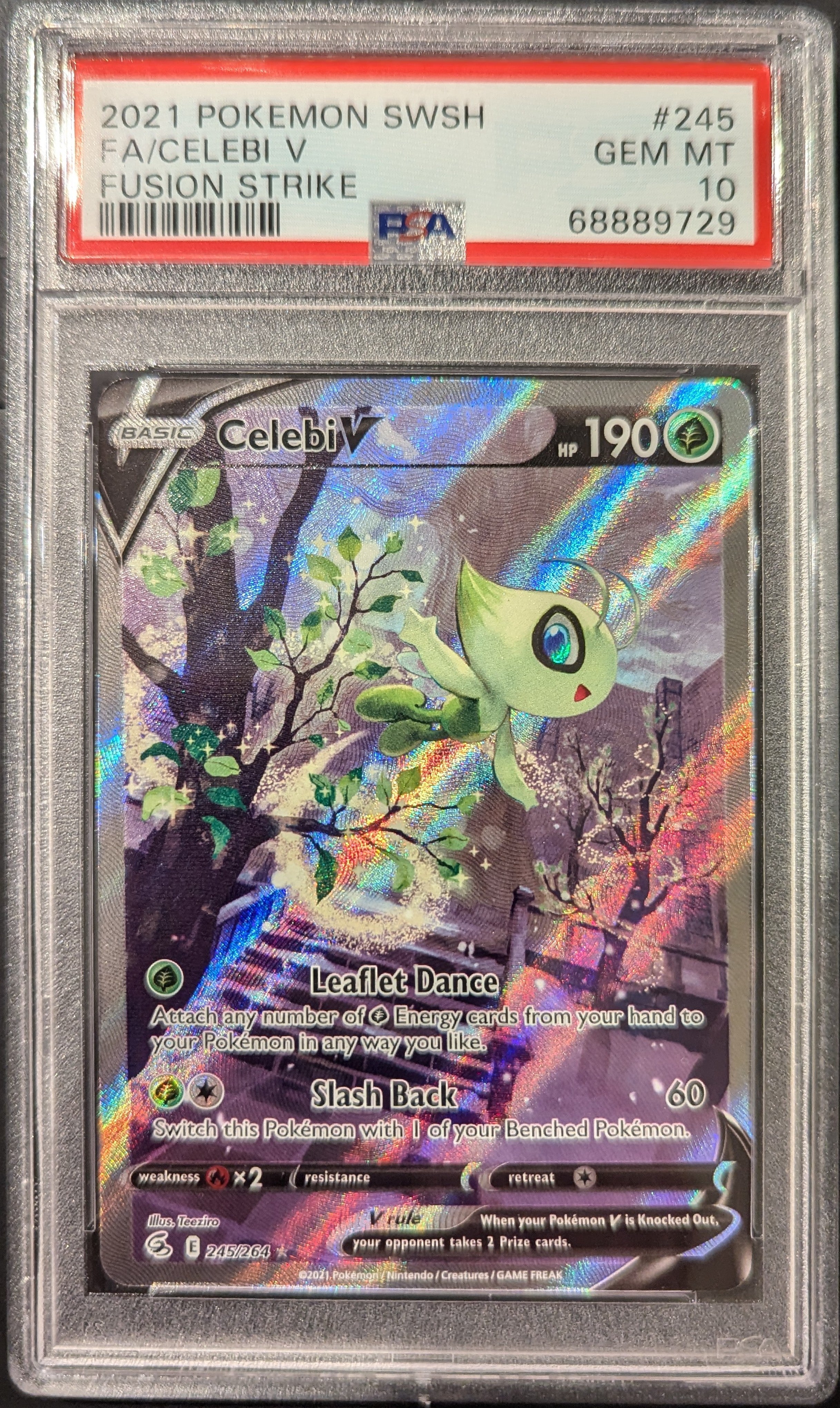 Pokemon TCG Graded Card: 2021 Celebi V English #245 PSA 10