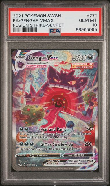 SOLD] Pokemon TCG Graded Card: 2021 Gengar VMAX English #271 PSA