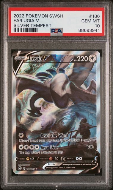 SOLD] Pokemon TCG Graded Card: 2022 Lugia V English #186 PSA 10