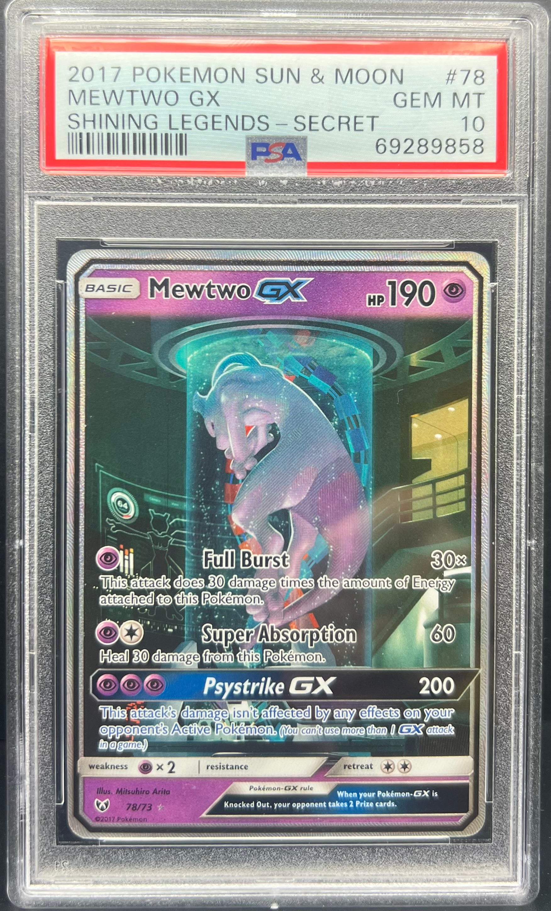 SOLD] Pokemon TCG Graded Card: 2017 Mewtwo GX #078 English PSA 10