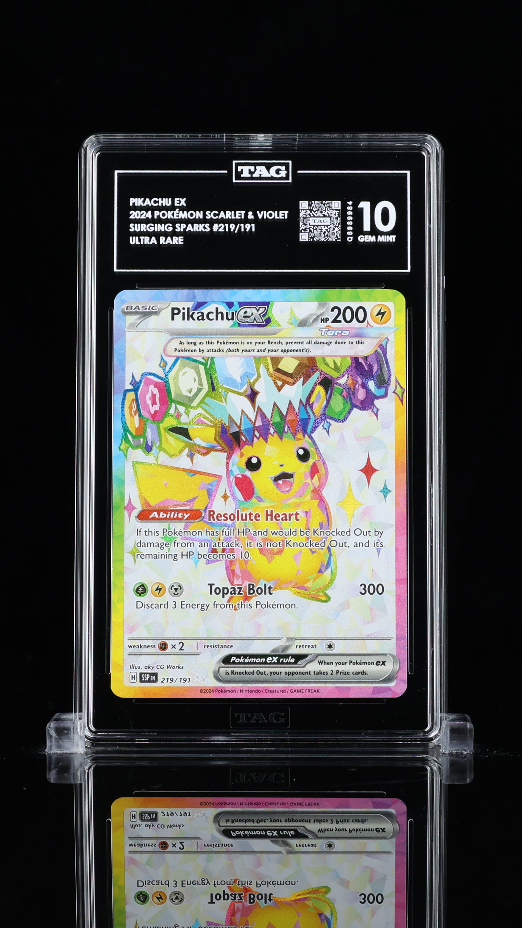 SOLD] Pokemon TCG Graded Card: 2024 Pikachu ex English #219 TAG[X