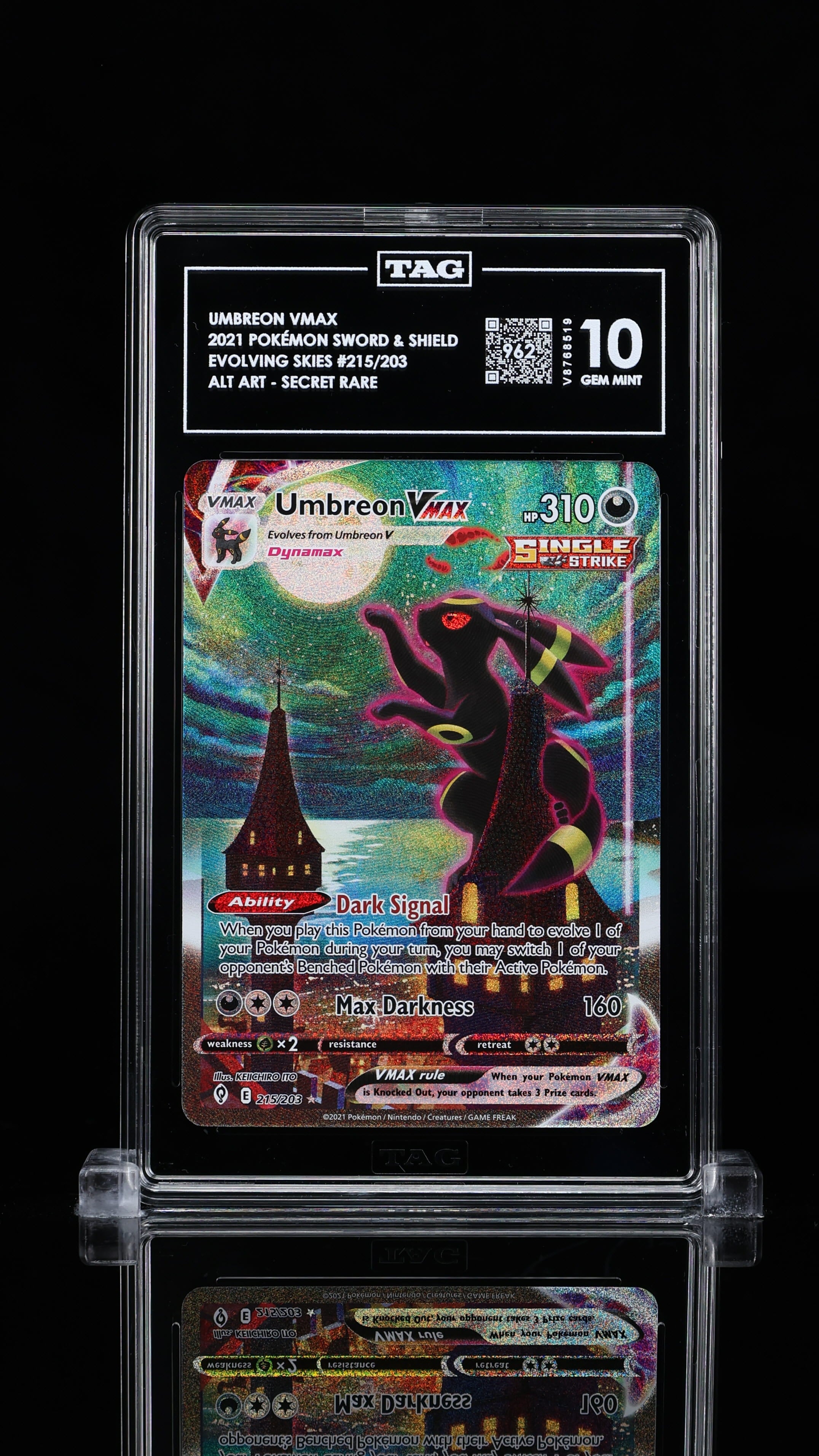 SOLD] Pokemon TCG Graded Card: 2021 Umbreon VMAX English #215 TAG