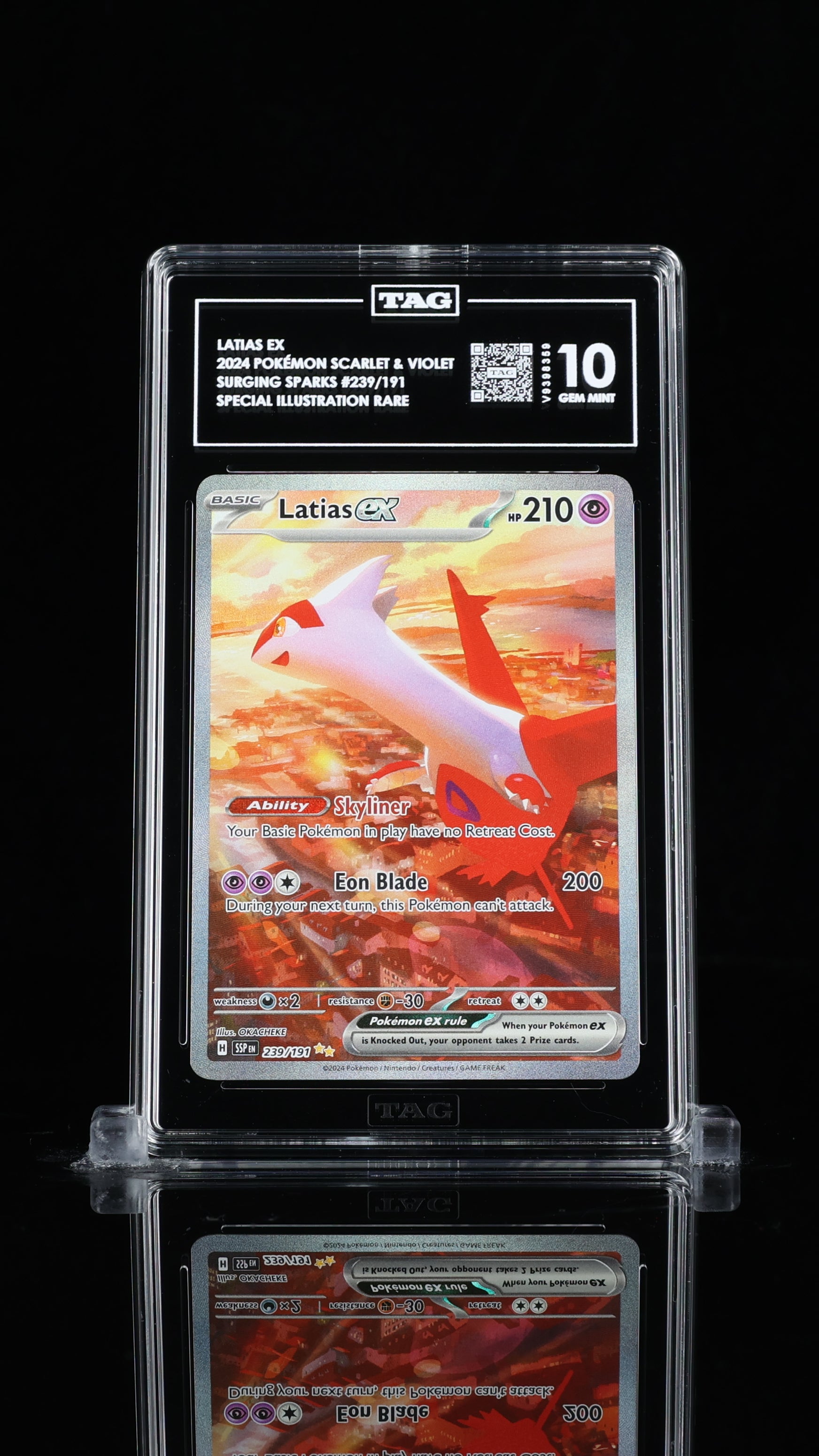 Pokemon TCG Graded Card: 2024 Latias Ex English #239 TAG[X] 10